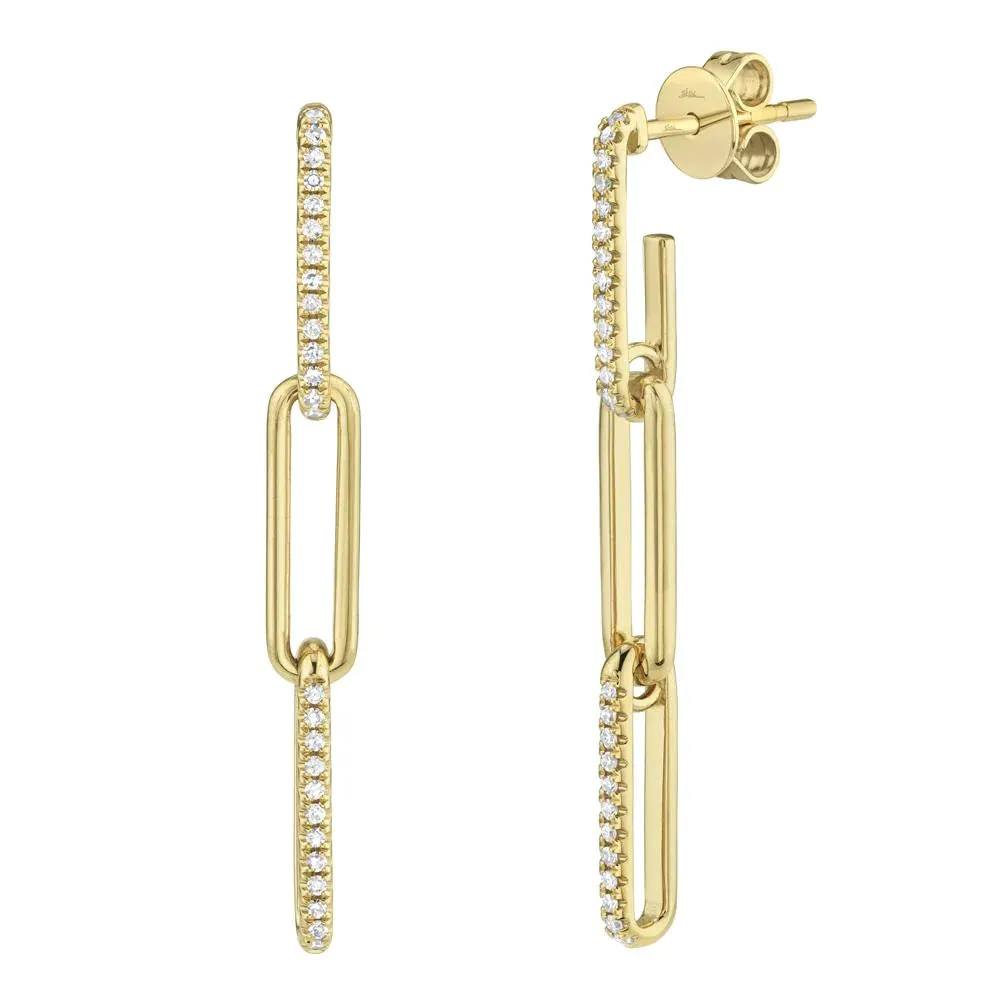 0.17CT DIAMOND PAPER CLIP LINK EARRING - SC55009644