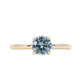 0.95ct Round Montana Sapphire Classic 4 Prong Solitaire in 14k Yellow Gold