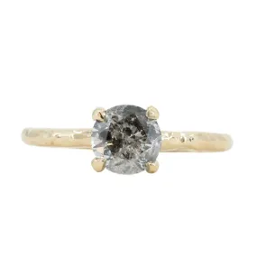 1.17ct Round Salt And Pepper Diamond Evergreen Solitaire in 14k Yellow Gold