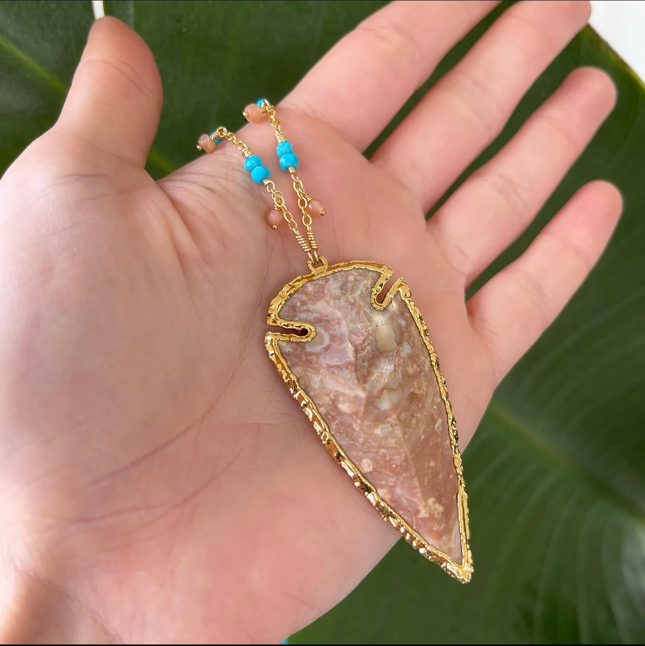 1245 - Arrowhead Gemstone Necklace