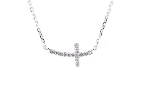 14K Gold Diamond Mini Cross Necklace