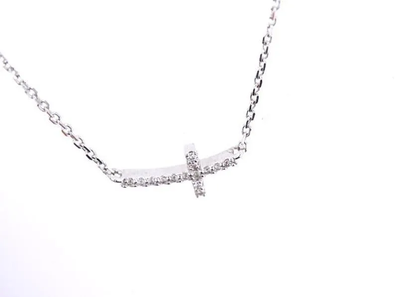 14K Gold Diamond Mini Cross Necklace