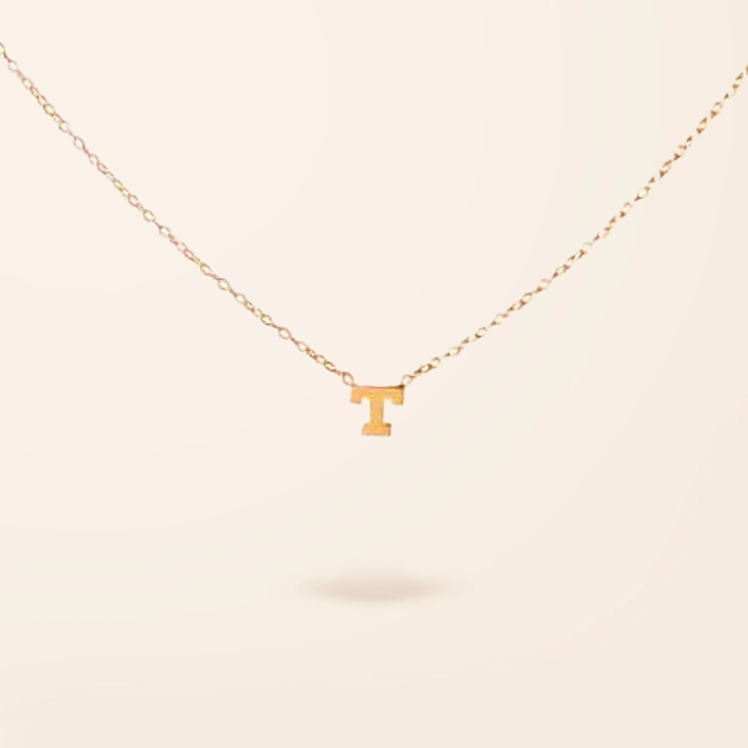 14K Gold One Drop Initial Necklace