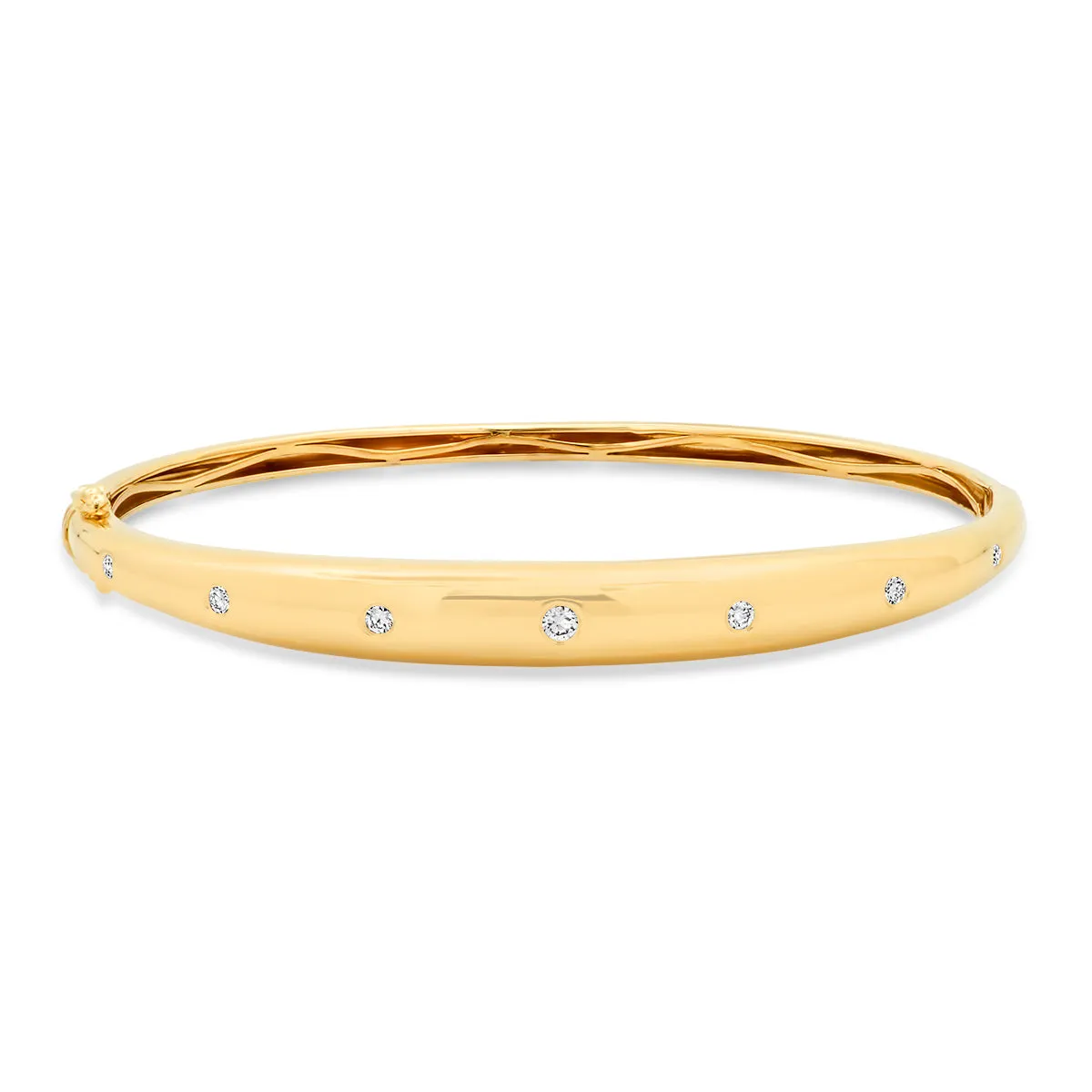 Diamond Gypsy Bangle in 14K Yellow Gold - Enhance Your Jewelry Collection