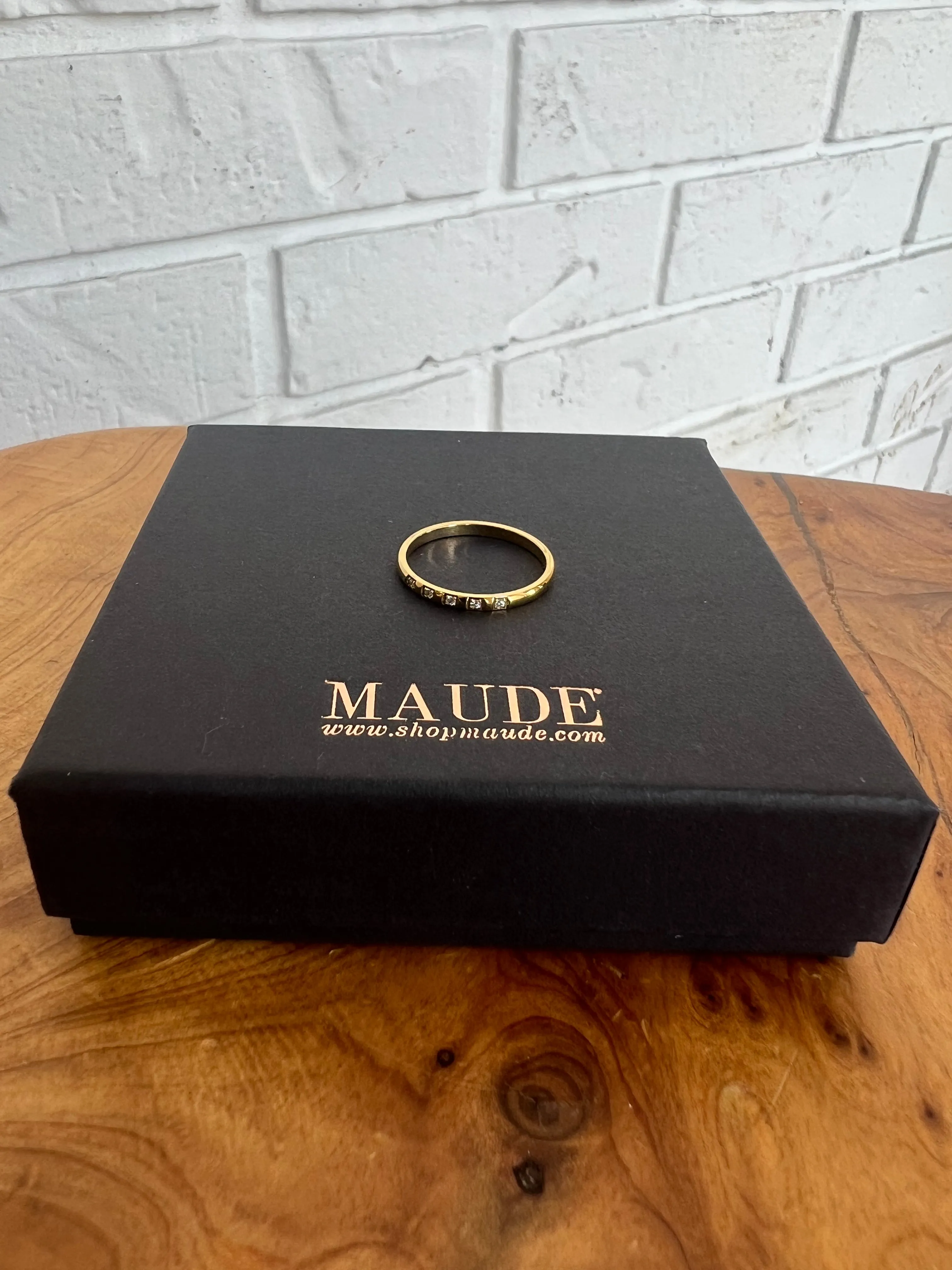 18K Five Stone Dainty Ring