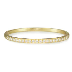 18K Gold and Pave Diamond Oval Hinged Bracelet