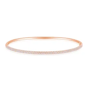 18K Rose Gold Diamond Pave Bangle