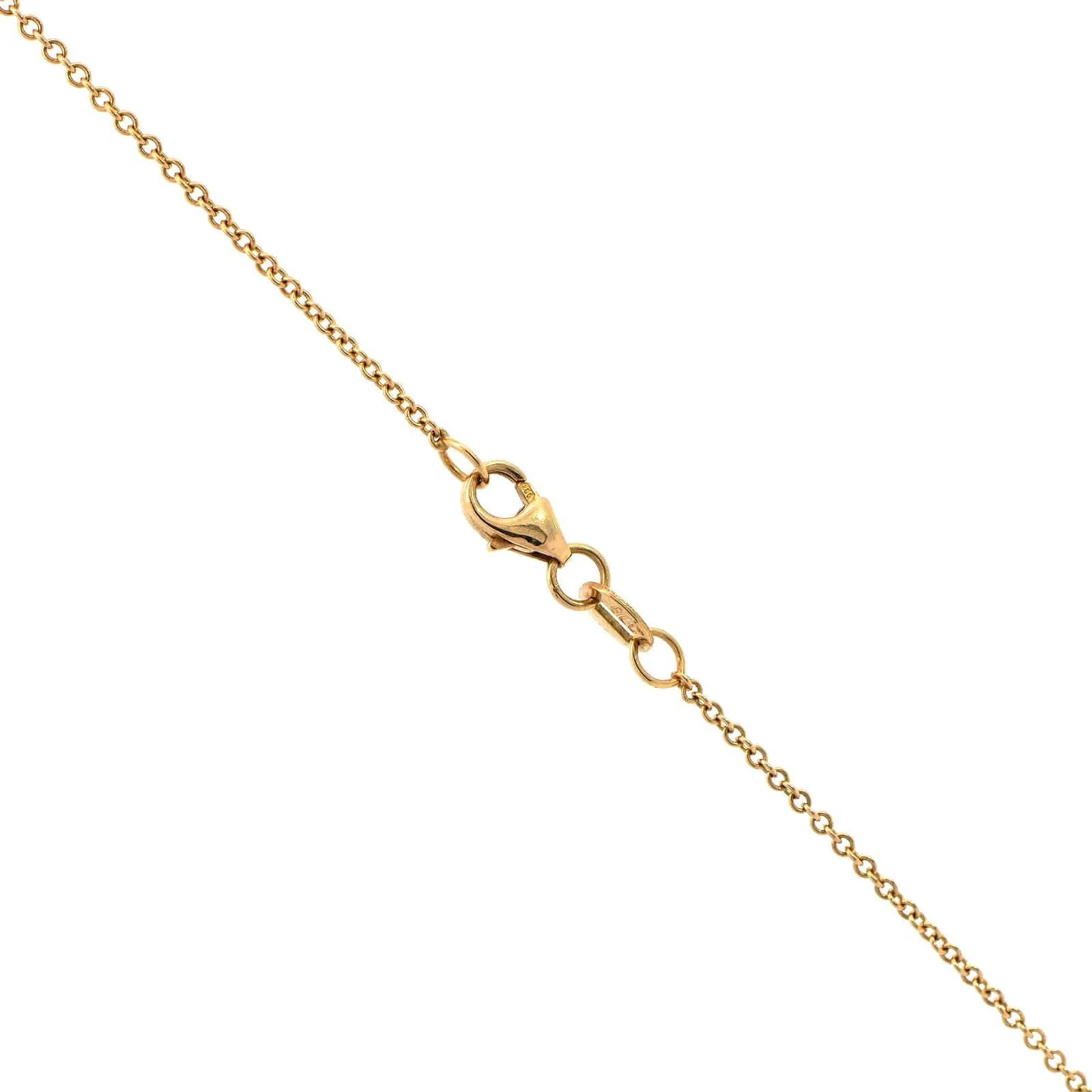 18K Yellow Gold Diamond Teardrop Pendant Necklace