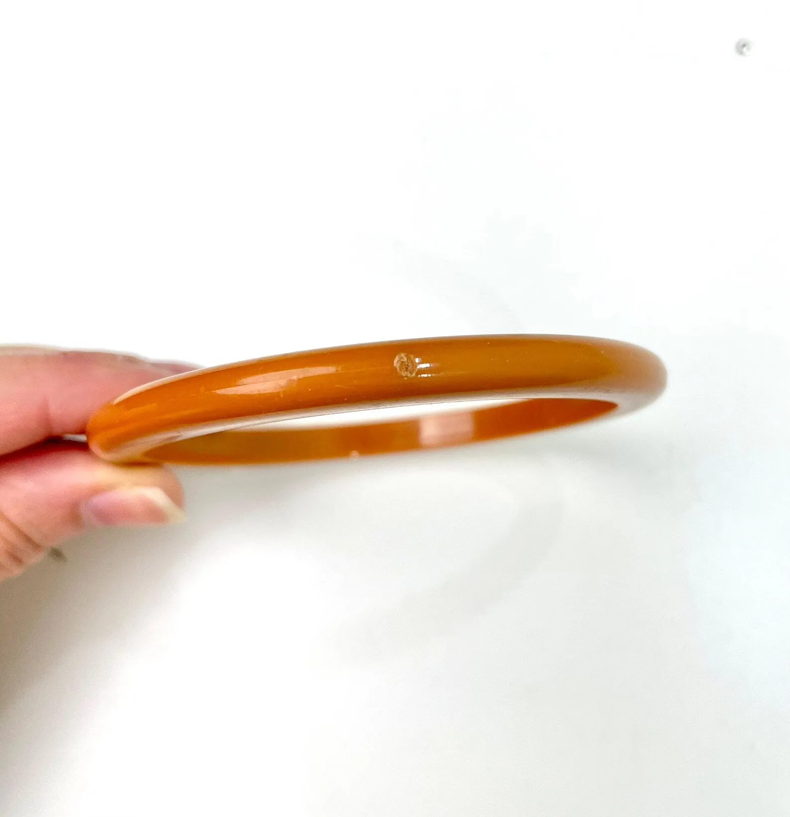 1940s Orange Bakelite Spacer Bangle Bracelet