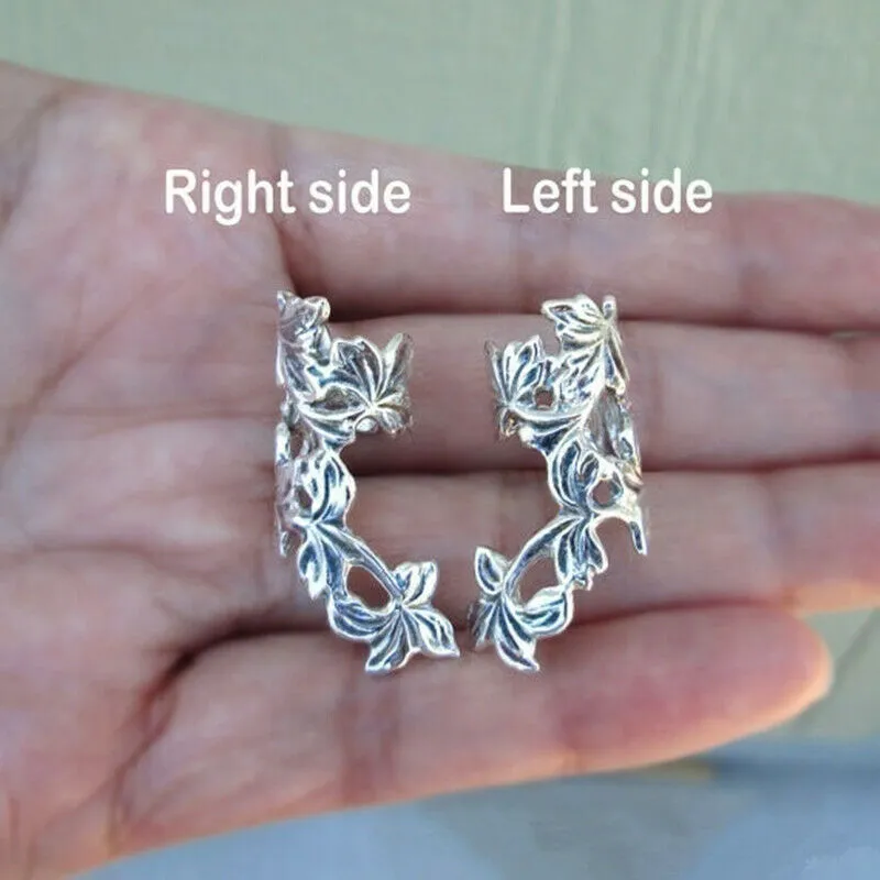 2 PC Sterling Silver Adjustable Non-Pierced Ear Cuff EarringS