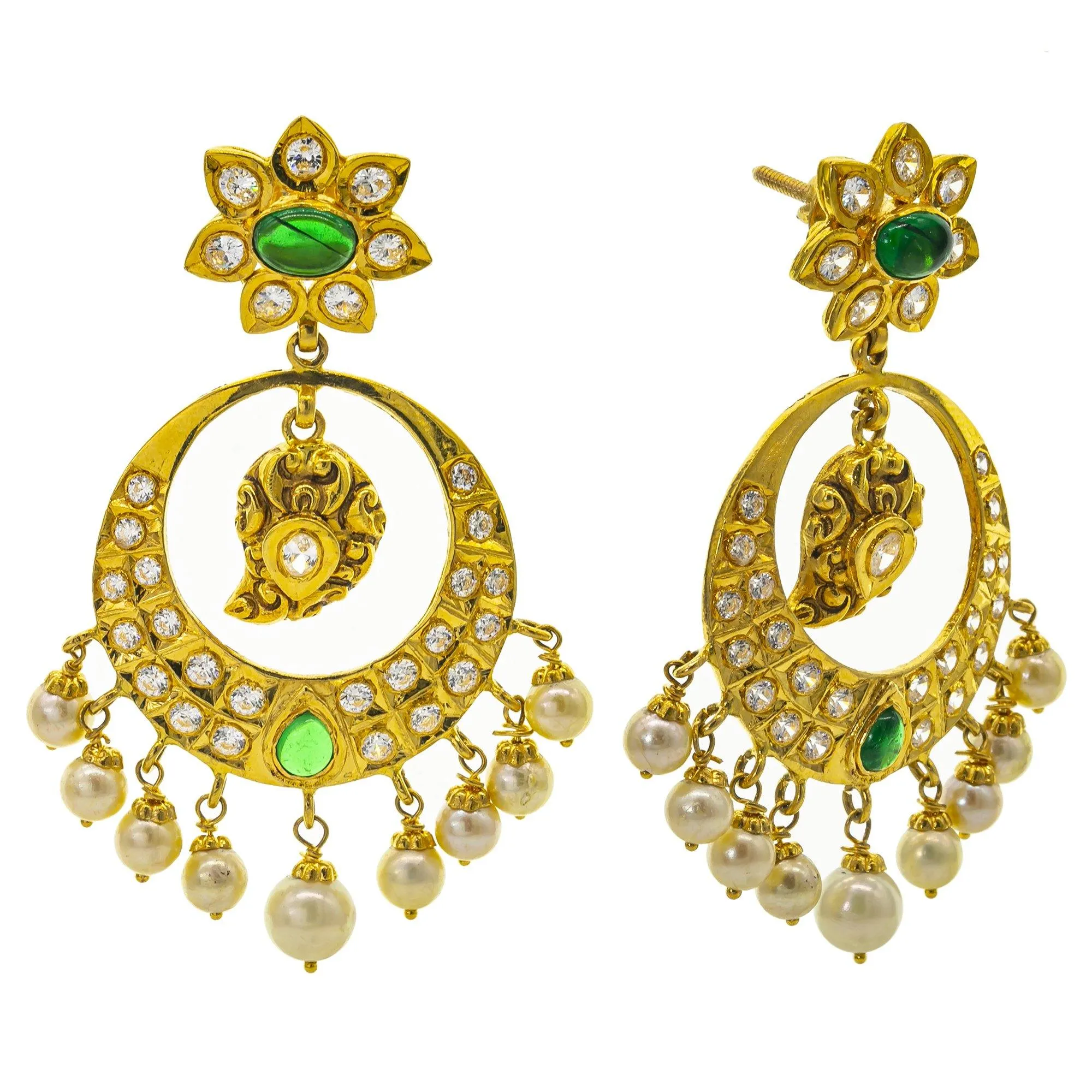 22K Gold & Gemstone Anjali Laxmi Set