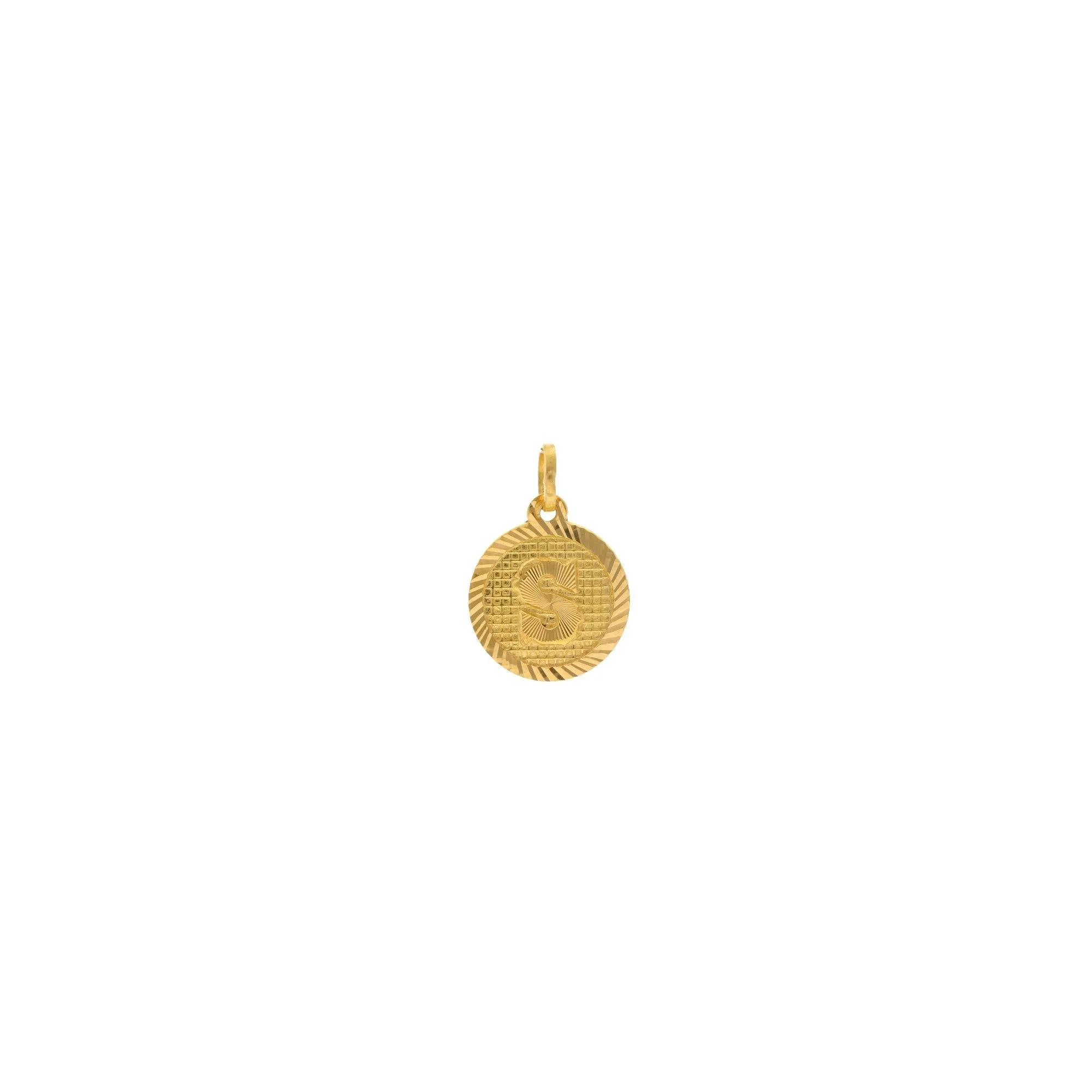 22K Gold S Medallion Pendant