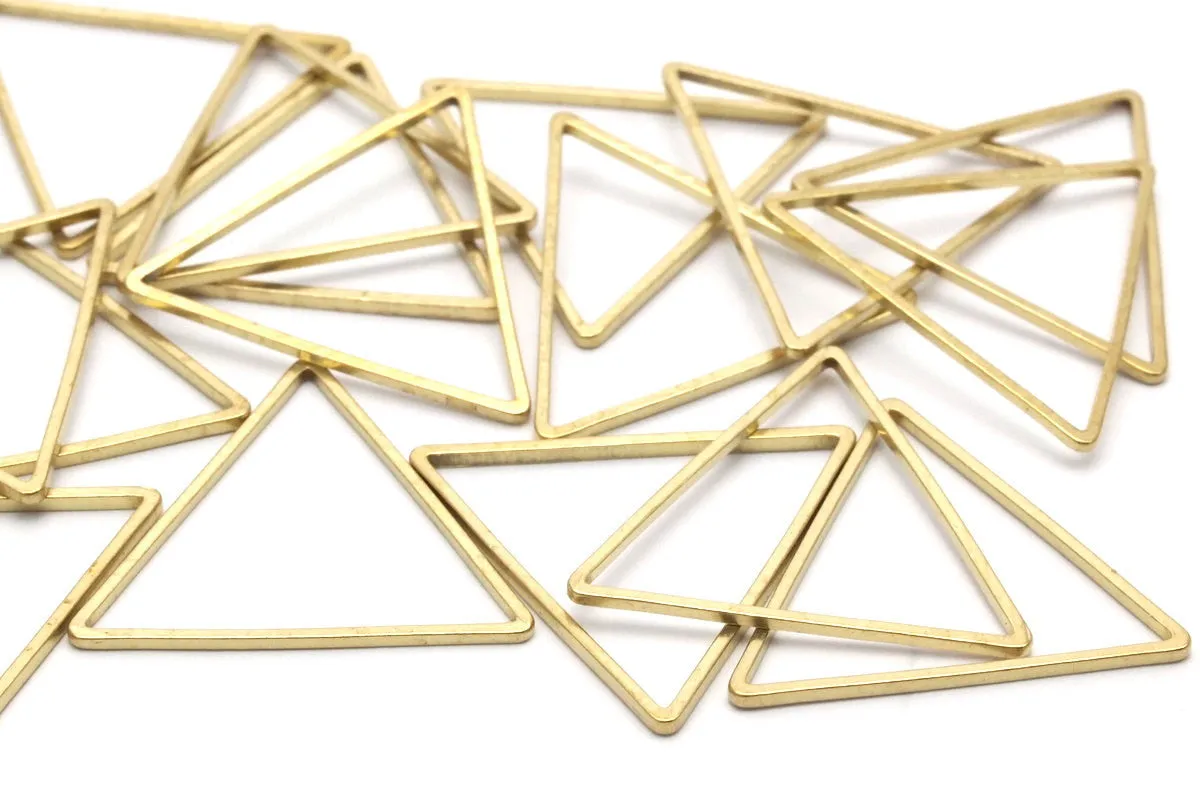 24mm Triangle Charm, 25 Raw Brass Triangles (24x24x24mm) Bs-1125