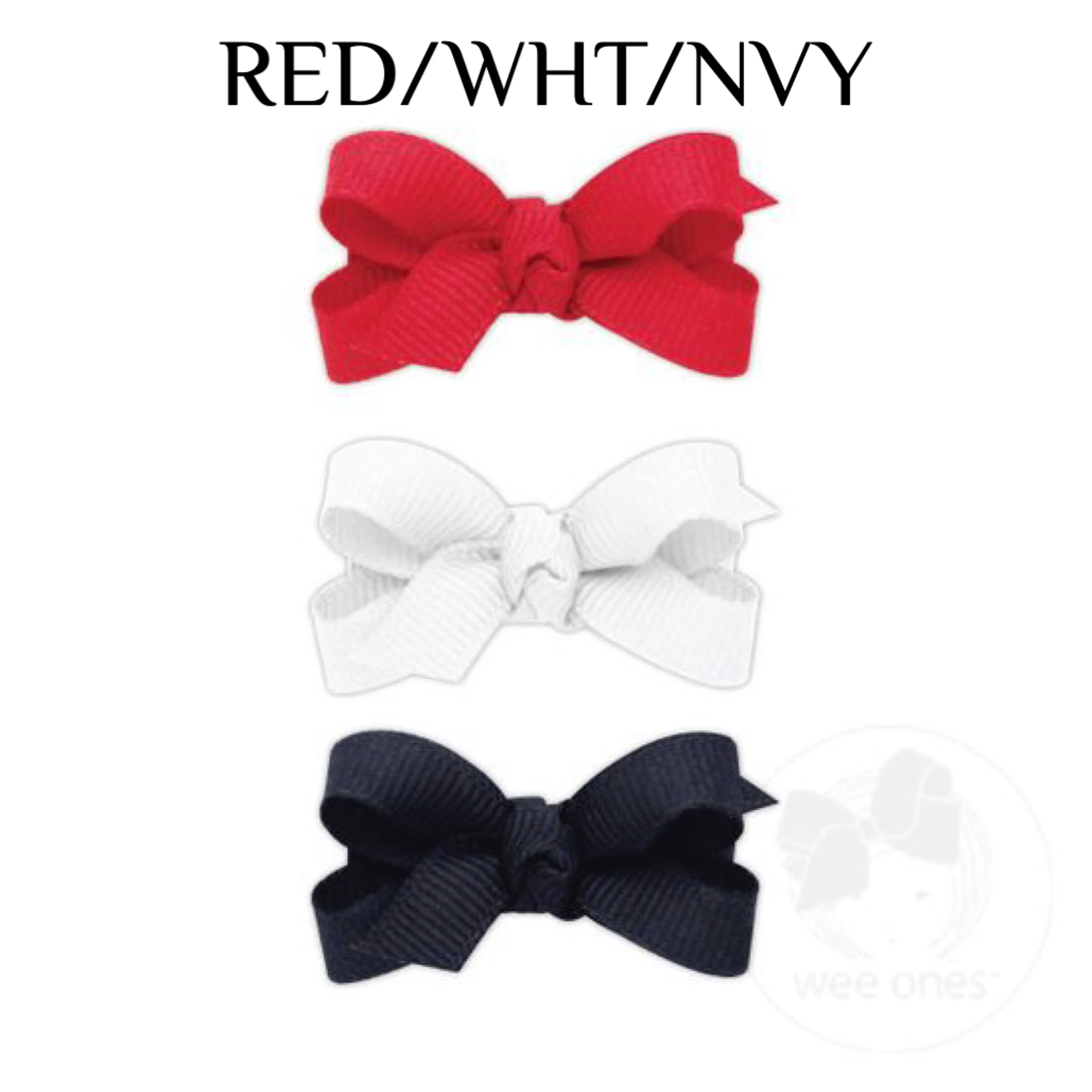 3 Pack Baby Grosgrain Bows (Multi colors)