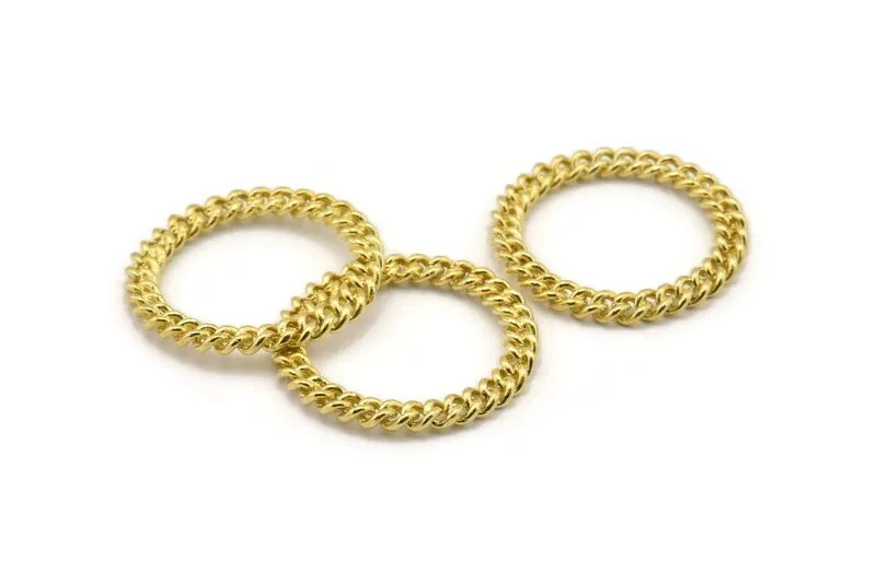 32mm Circle Connectors, Raw Brass Circle Connectors (41x6x3mm) N1732