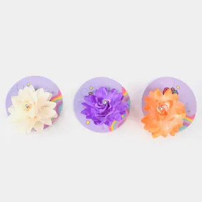 3PCs Girls Flower Hair Pin