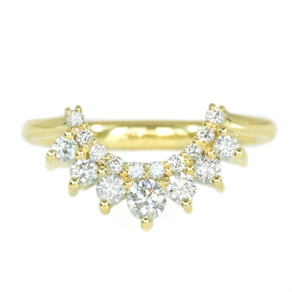 4.28ct Grey Pear Diamond Low Profile Six Prong Split Shank Ring With Contour Diamond Band In 18k Yellow Gold