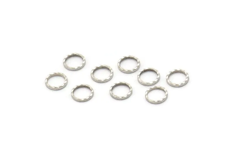 6mm Silver Circle, 100 Antique Silver Plated Brass Circles (6x0.85mm) N0543