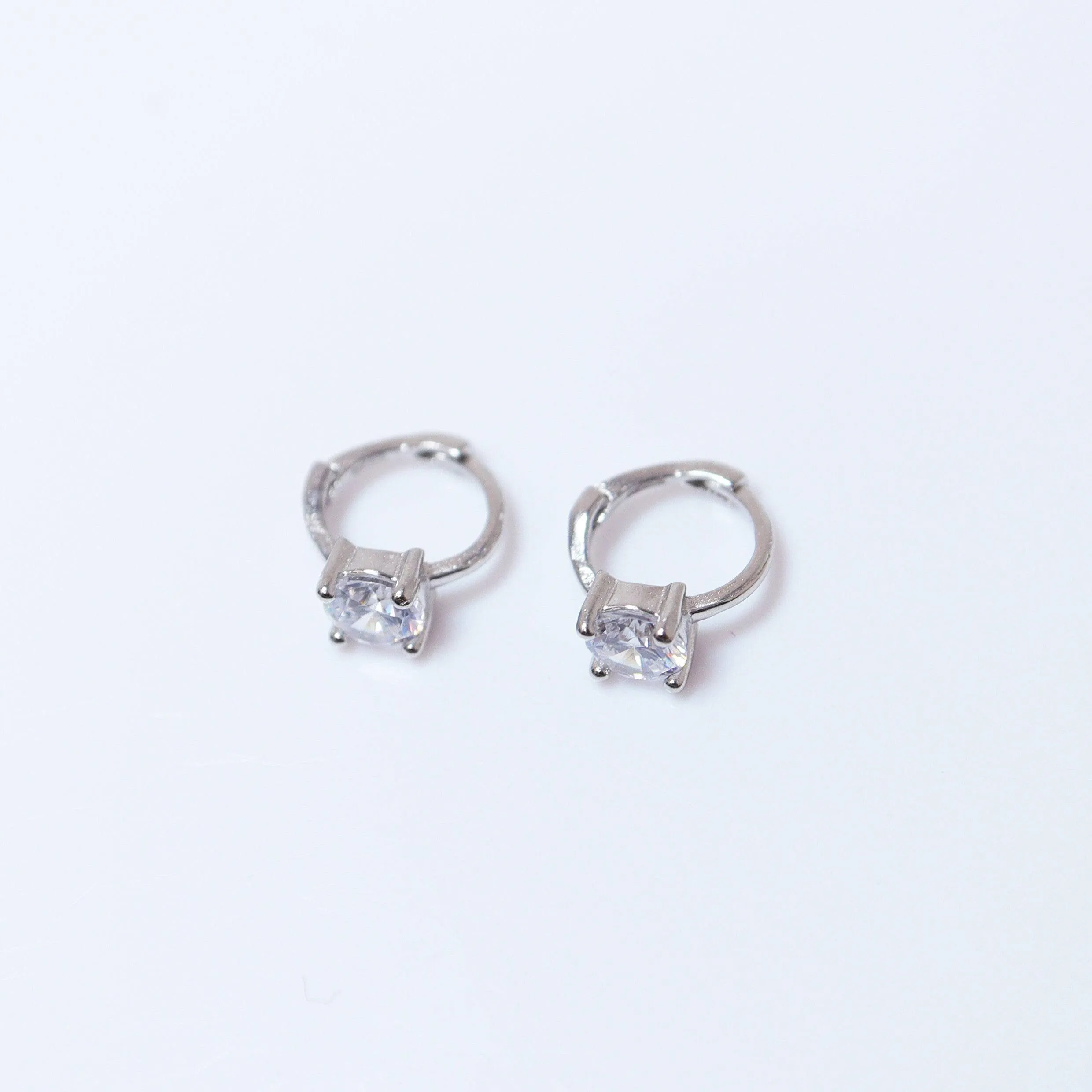 6mm Swarovski Crystal 14k Gold And Sterling Silver Cartilage Hoop Earrings, Statement Earrings, Upper Helix Hoop Earrings.