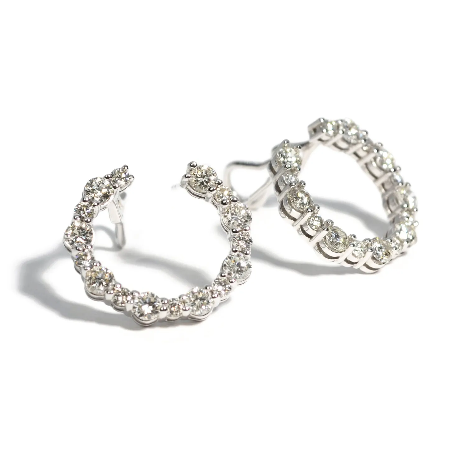 AFJ Diamond Collection - Diamond Hoop Earrings, White Gold