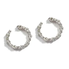 AFJ Diamond Collection - Diamond Hoop Earrings, White Gold