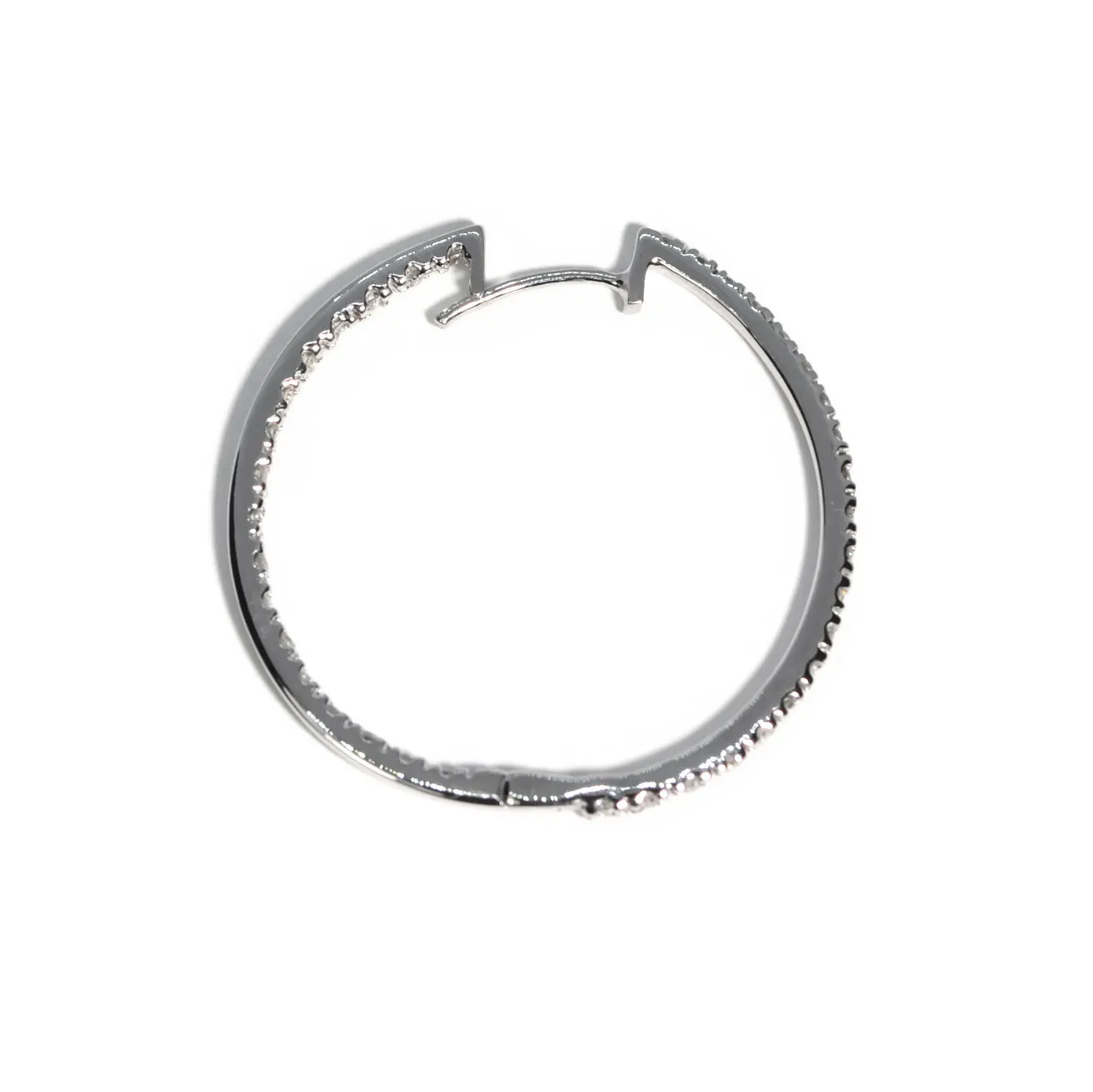 AFJ Diamond Collection - Diamond Hoop Earrings, White Gold