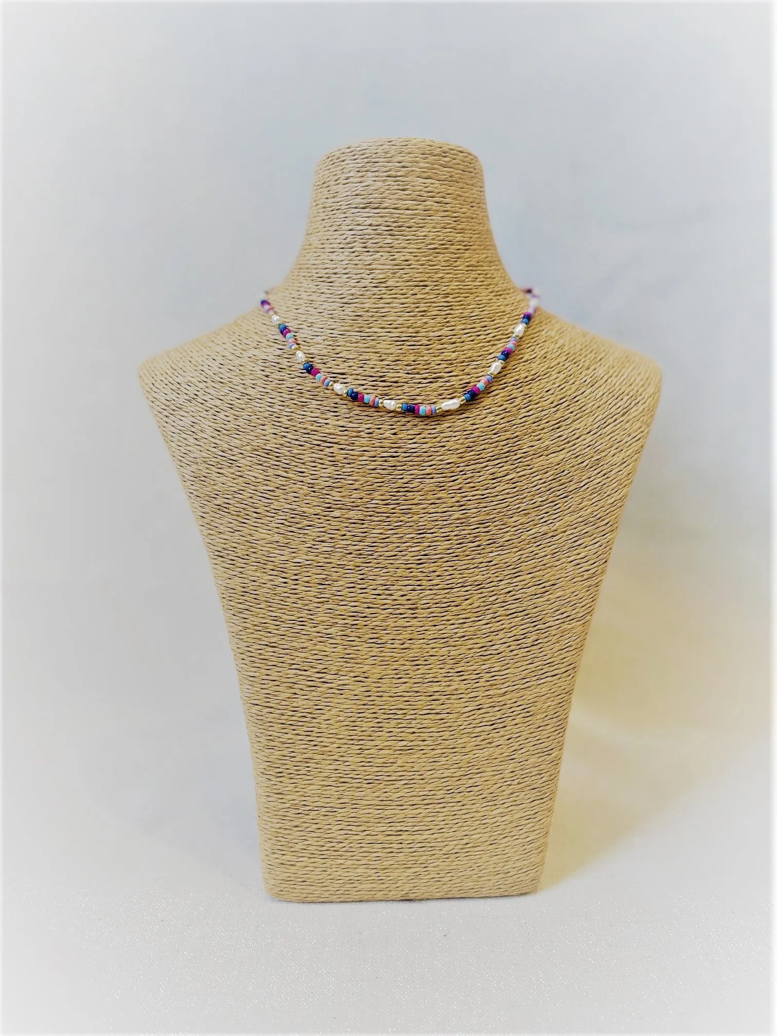 Alice Rose Jewellery - Blue Pearl & Seed Bead Necklace