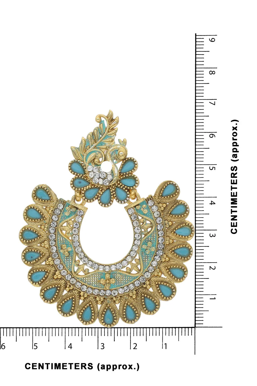 Alloy Chandbali Earring in Blue