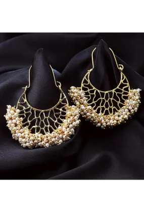 Alloy Chandbali Earrings in Gold