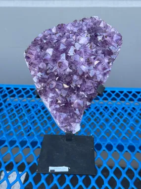 Amethyst Geode with Rutile Crystals on Custom Stand- 12 / 6.2 lbs