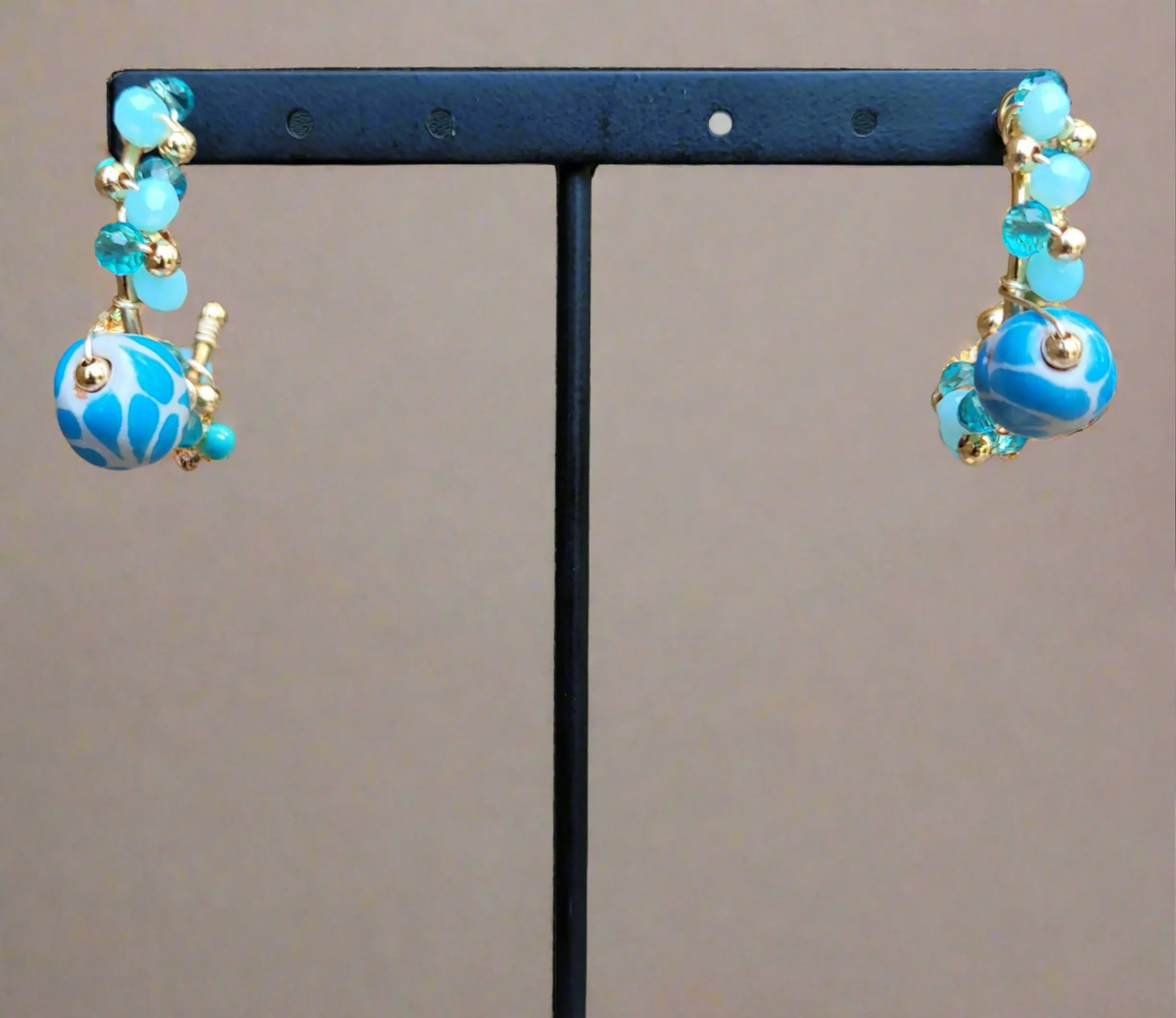 Aqua Luna Talavera earrings