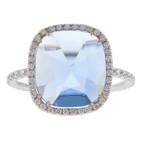 Aquamarine & Diamond Ring