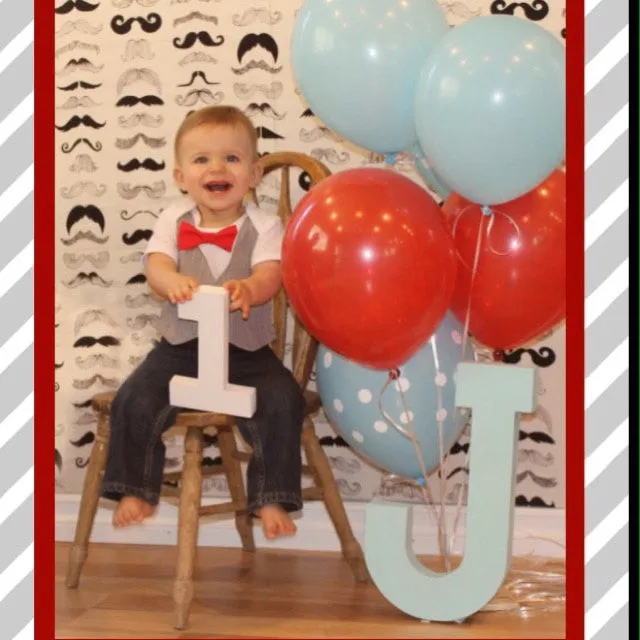 Baby Boy Clothes Light Grey Vest Suspender Bow Tie Set