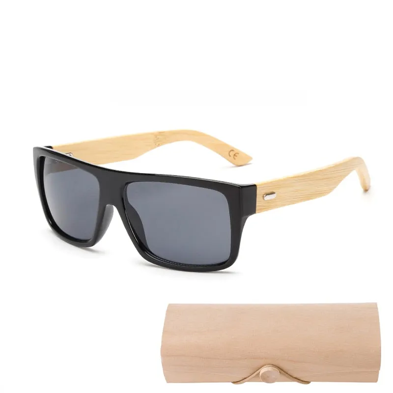 Bamboo Sunglasses Men Women Mirrored UV400 Sun Glasses