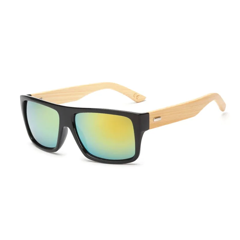 Bamboo Sunglasses Men Women Mirrored UV400 Sun Glasses