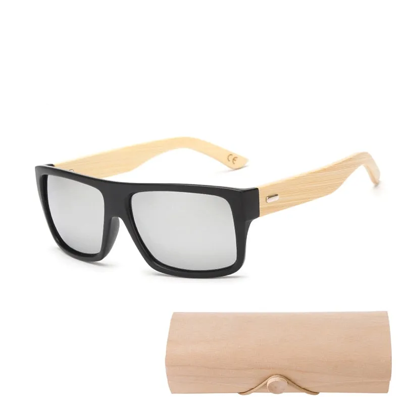 Bamboo Sunglasses Men Women Mirrored UV400 Sun Glasses