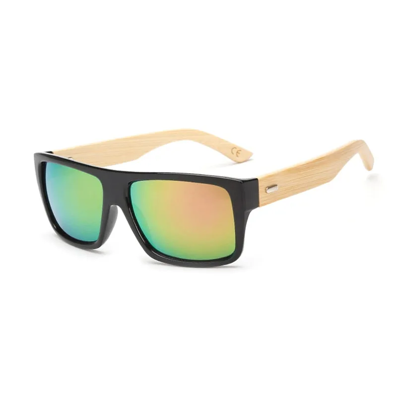 Bamboo Sunglasses Men Women Mirrored UV400 Sun Glasses