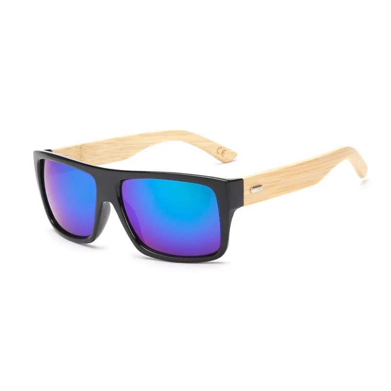 Bamboo Sunglasses Men Women Mirrored UV400 Sun Glasses