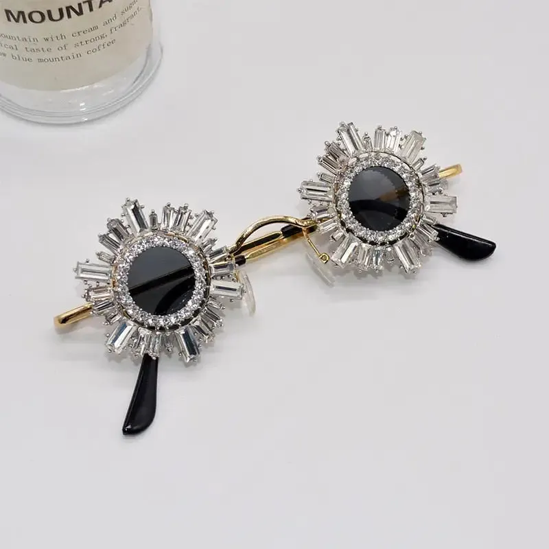 Baroque Style Rhinestone Sunglasses