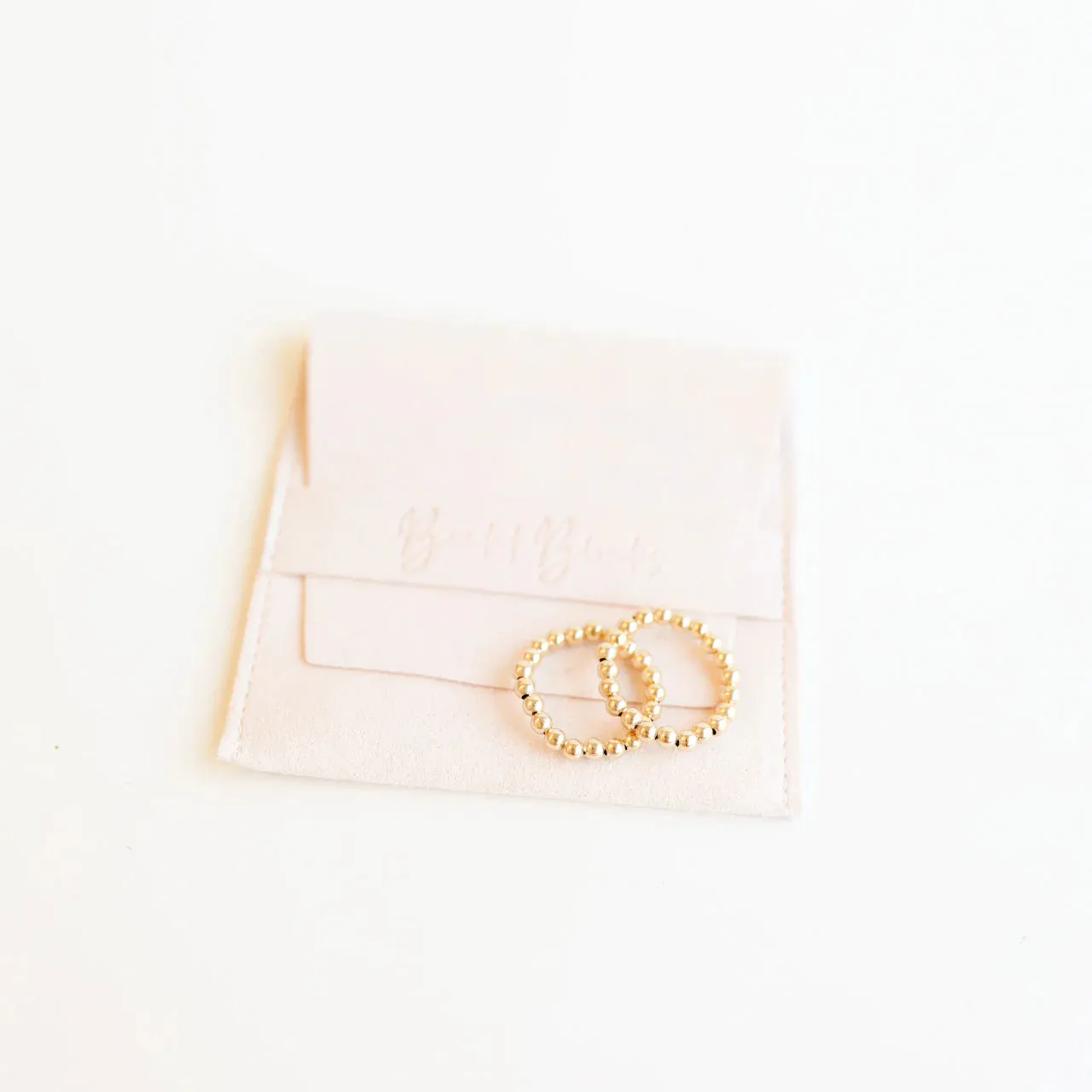 Beaded Blondes | Lauren 3MM Beaded Band Ring in Gold