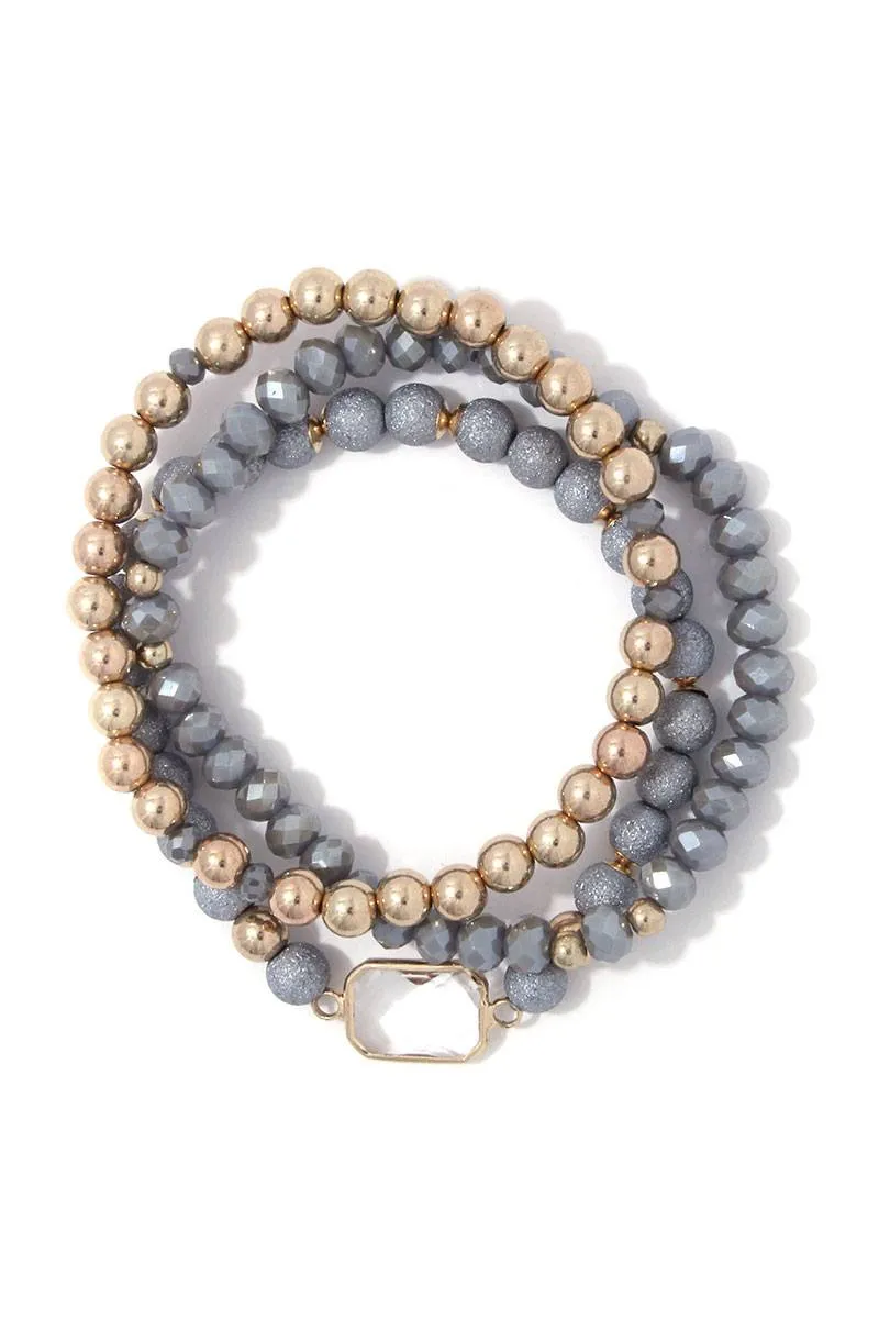 Beaded stretch bracelet set