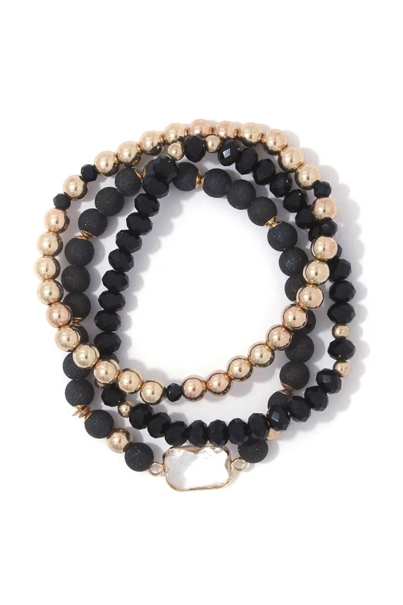 Beaded stretch bracelet set