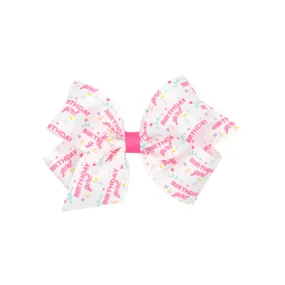 Birthday Print Bow- Med (1358)