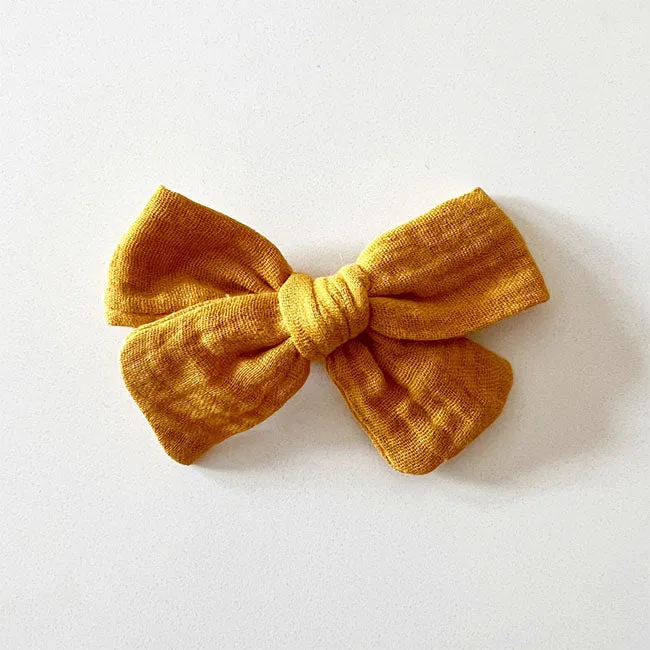 Bohemian Baby Muslin Hair Bow With Clip