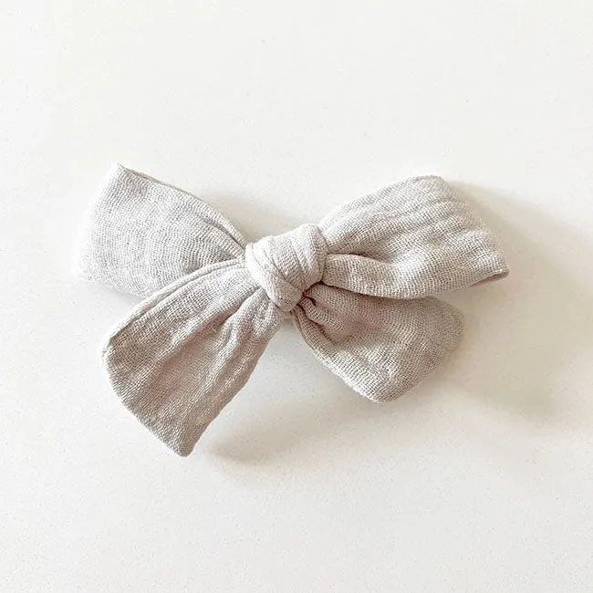 Bohemian Baby Muslin Hair Bow With Clip