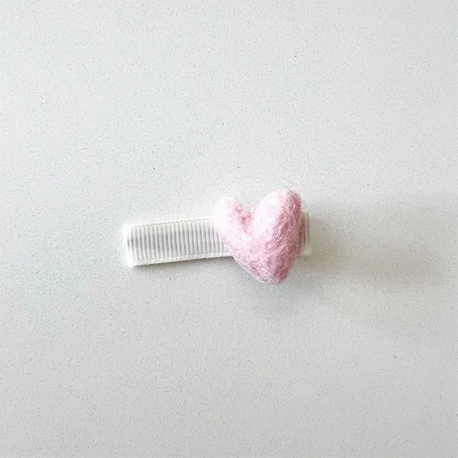 Bohemian Baby Valentine's Felt Heart Hair Clip