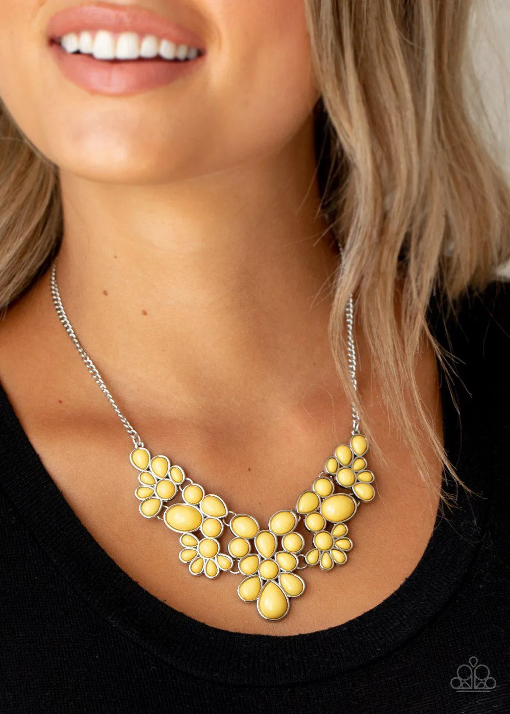 Bohemian Banquet Yellow and Silver Necklace - Paparazzi Accessories