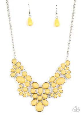 Bohemian Banquet Yellow and Silver Necklace - Paparazzi Accessories