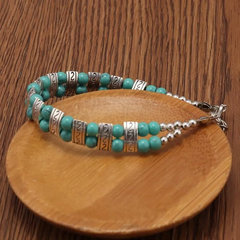 Bohemian Tibetan Turquoise Styled Bangle Bracelet