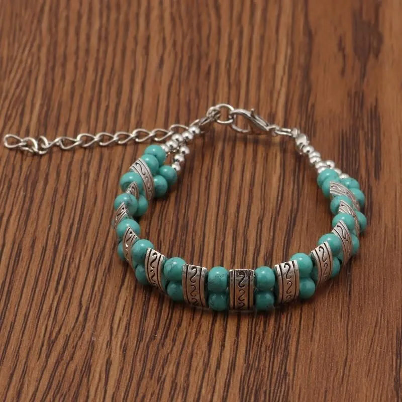 Bohemian Tibetan Turquoise Styled Bangle Bracelet